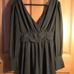 Olive Green Sheer Dress